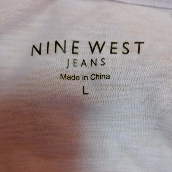 Women's Roll Tab Sleeve top Nine West Sz LRG NEW - Picture 6 of 9